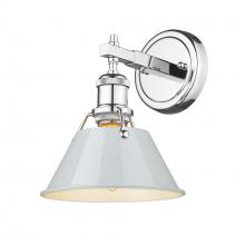  3306-BA1 CH-DB - Orwell CH 1 Light Bath Vanity in Chrome with Dusky Blue shade